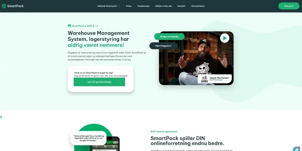 Hjemmeside lavet af Moneyweb til Smartpack ApS